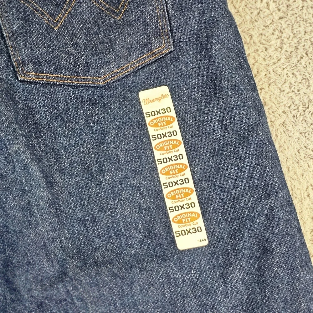 Wrangler Cowboy Cut Jeans Mens 50x30 Dark Blue Bootcut Denim Big & Tall 13MWZPW